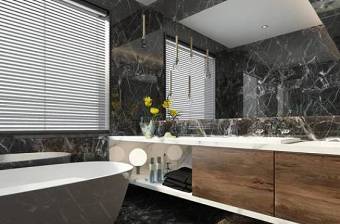 现代浴缸洗手台浴镜组合3D模型下载 现代浴缸洗手台浴镜组合3D模型下载