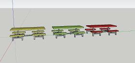 学生饭堂桌椅 餐桌组合SU模型下载 学生饭堂桌椅 餐桌组合SU模型下载