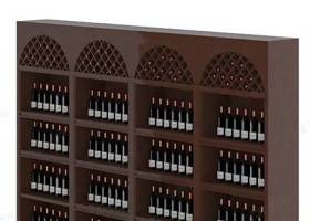 现代棕色木艺酒柜3D模型下载 现代棕色木艺酒柜3D模型下载