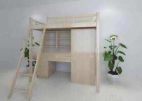 现代木艺双层床3D模型下载 现代木艺双层床3D模型下载