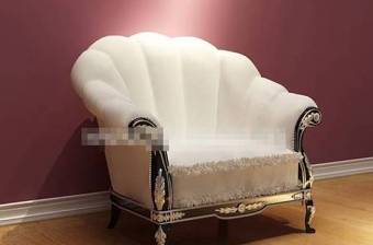 欧式简约白色布艺单人沙发3D模型下载 欧式简约白色布艺单人沙发3D模型下载