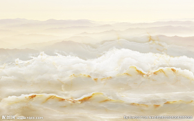 米黄大理石山水创意中式玄关屏风图片