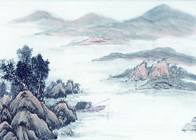 山水风景中国风中式传统装饰画图片