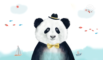 熊猫卡通儿童动画背景图片