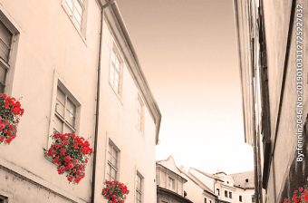 街道复古美式欧式建筑物风景画图片