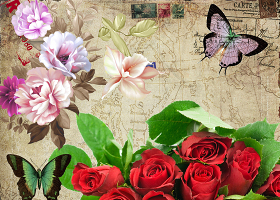 欧式古典花卉装饰画图片