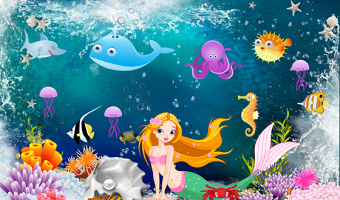海底世界3d立体卡通美人鱼儿童图片
