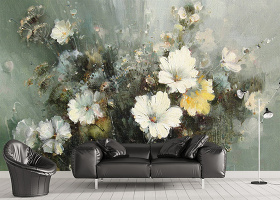 原创欧式油画花卉电视沙发背景墙壁画装饰画挂画-版权可商用