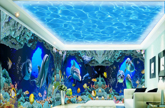 原创3D梦幻海洋世界主题空间背景墙-版权可商用