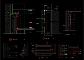CAD暖气罩节点大样图施工图气包罩建筑图