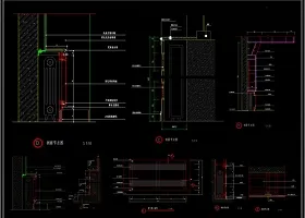 CAD暖气罩节点大样图施工图气包罩建筑图