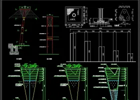 景观灯柱CAD设计图