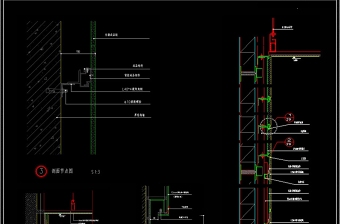 CAD木挂板节点大样图木挂件施工图剖面图