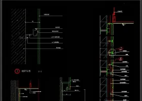 CAD木挂板节点大样图木挂件施工图剖面图