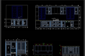 法式橱柜CAD图库橱柜设计素材