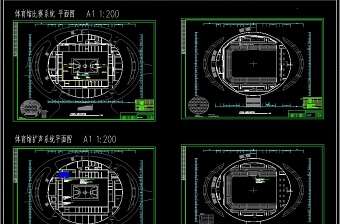 原创体育馆智能CAD施工图
