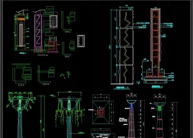 园林景观灯柱灯具石柱CAD图纸