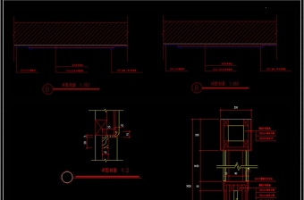 CAD钢结构外贴砖节点施工图吊顶图纸