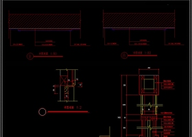 CAD钢结构外贴砖节点施工图吊顶图纸