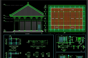 大雄宝殿建筑结构CAD施工图纸