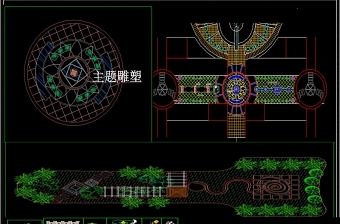 各式广场景观绿化设计CAD平面图