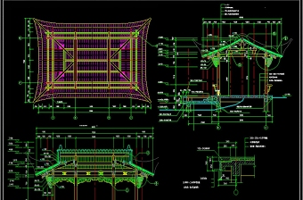 水谢、景桥古建建筑结构施工CAD图纸