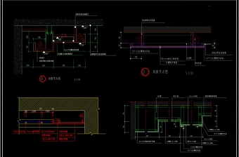 原创天花木制立面节点CAD