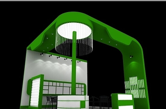 绿色展台特装3D模型