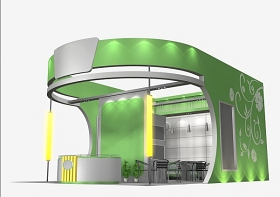 绿色会展模型设计3Dmax文件下载