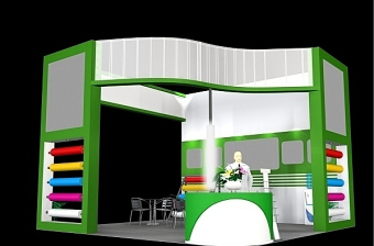 绿色办公区展览展台3Dmax模型