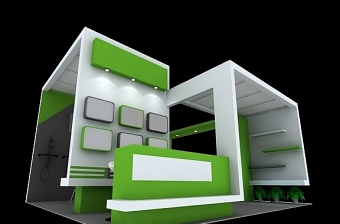 绿色展会特装3Dmax模型设计