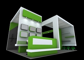 绿色展会特装3Dmax模型设计