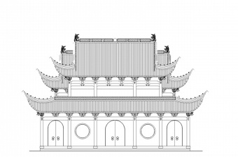 中式戏台、祠堂建筑施工图
